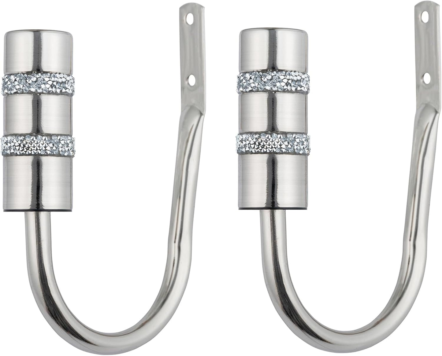 Diamante Barrel Metal Extendable Curtain Pole With Rings and Fittings, In a Variety of Colours and Sizes (25/28mm)