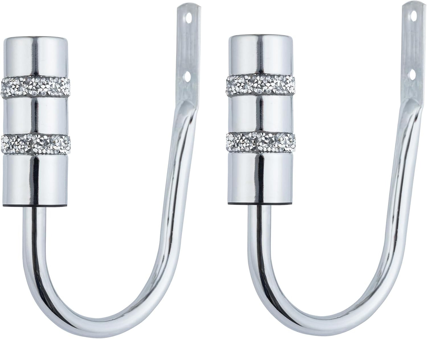 Diamante Barrel Metal Extendable Curtain Pole With Rings and Fittings, In a Variety of Colours and Sizes (25/28mm)