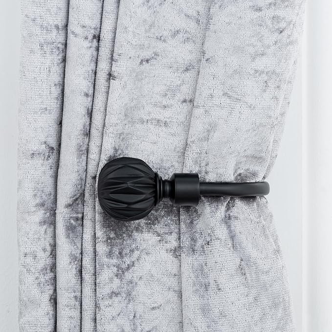 Geo Ball Metal Extendable Curtain Pole With Rings and Fittings (25/28mm)