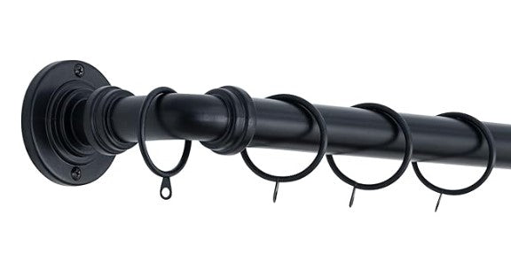 Room Darkening Metal Extendable Curtain Pole With Rings and Fittings (25/28mm)
