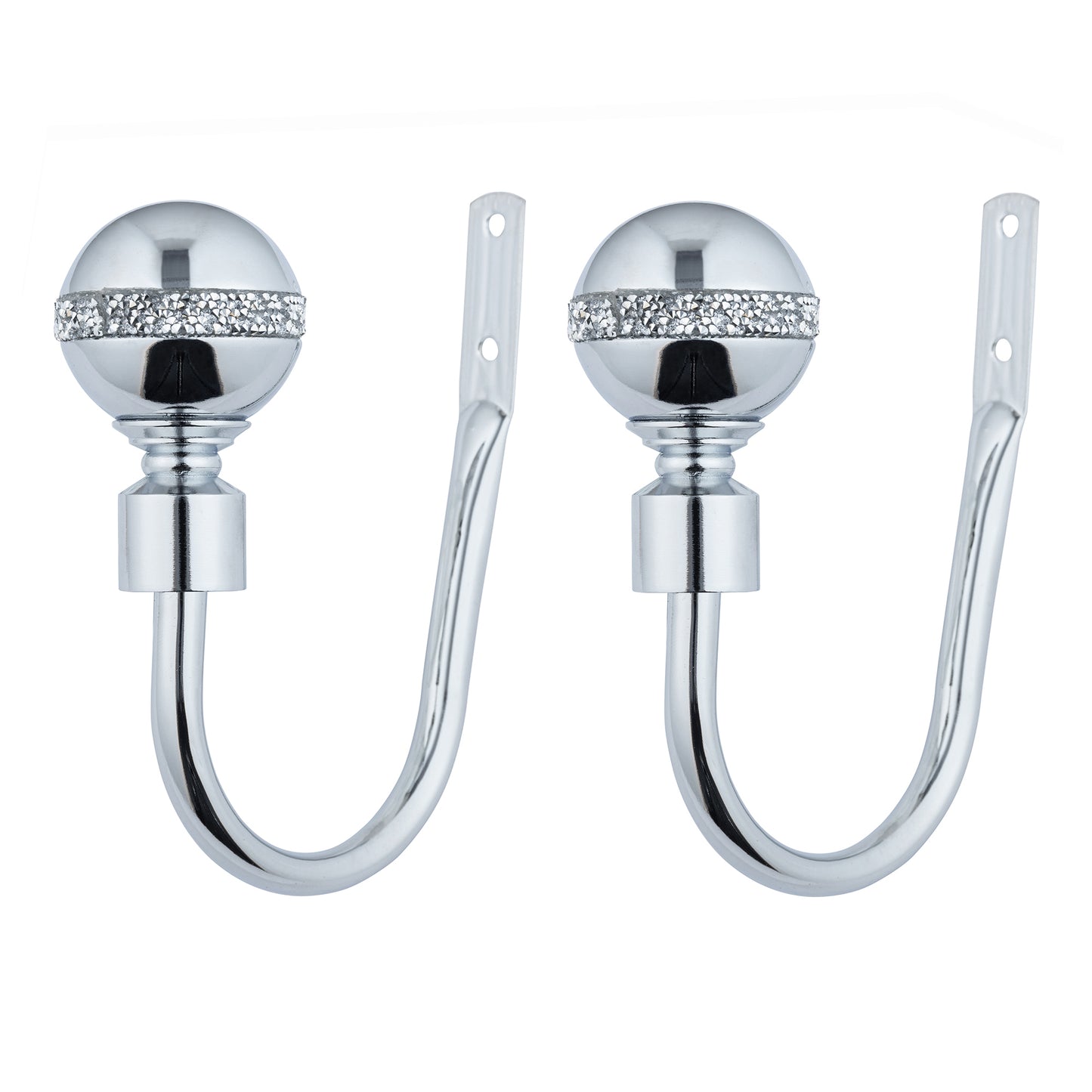 Diamante Ball Metal Extendable Curtain Pole with Rings and Fittings (25/28mm)