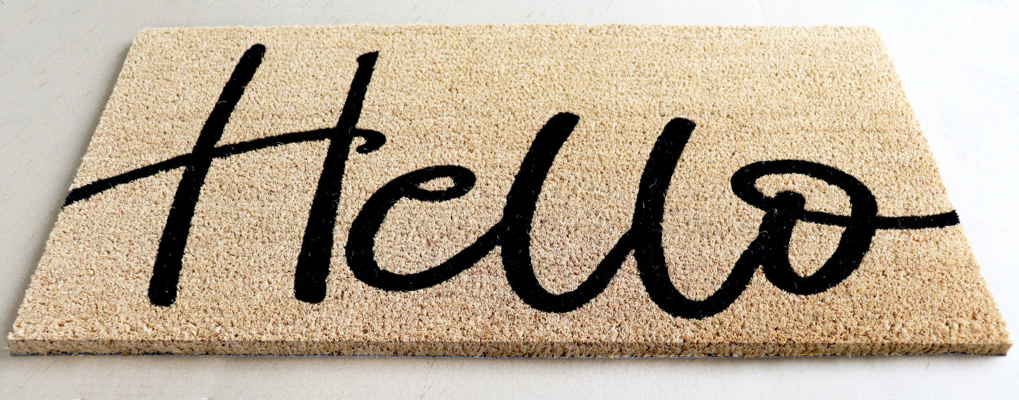 PVC Printed Hello Coir Door Mat 40cmx80cm