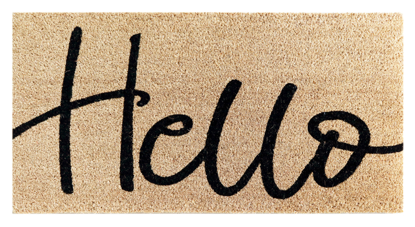 PVC Printed Hello Coir Door Mat 40cmx80cm