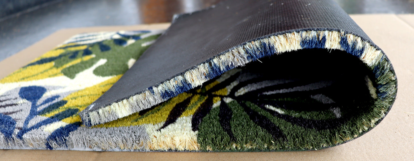 PVC Printed Leaf Coir Door Mat 40cmx80cm