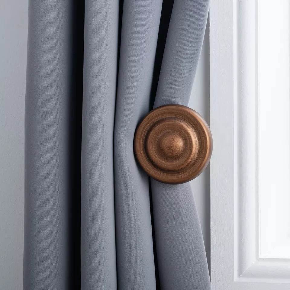 Ribbed Wooden Curtain Pole with Rings and Fittings, In a Variety of Colours and Sizes (35mm)