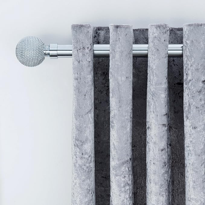 Beaded Ball Metal extendable Curtain Pole With Rings and Fittings (25/28mm)