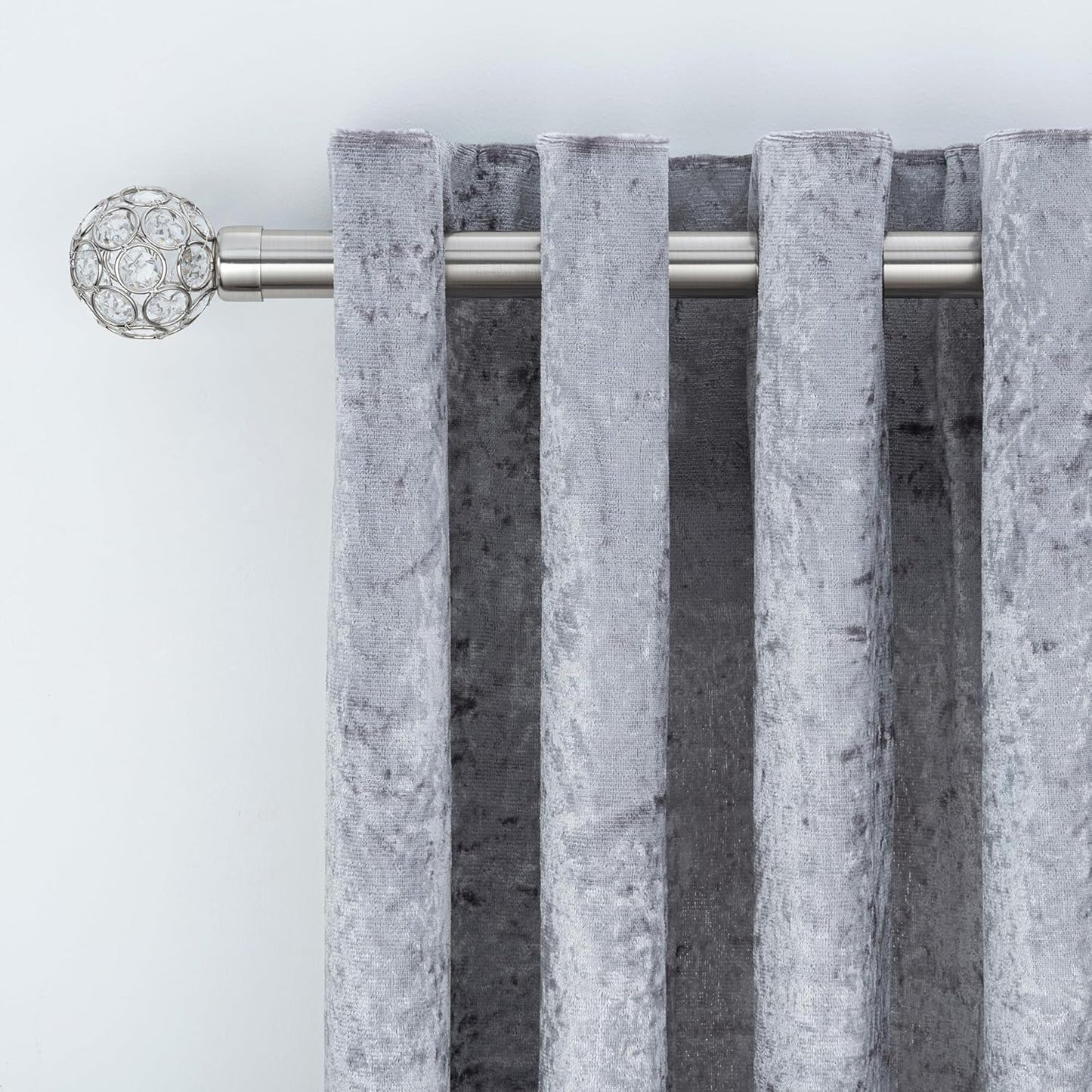 Beaded Gem Metal Extendable Curtain Pole With Rings and Fittings (25/28mm)