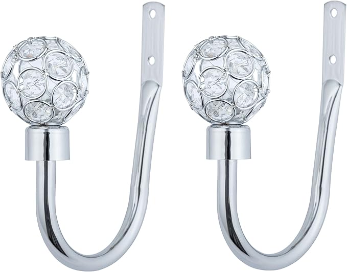 Beaded Gem Metal Extendable Curtain Pole With Rings and Fittings (25/28mm)