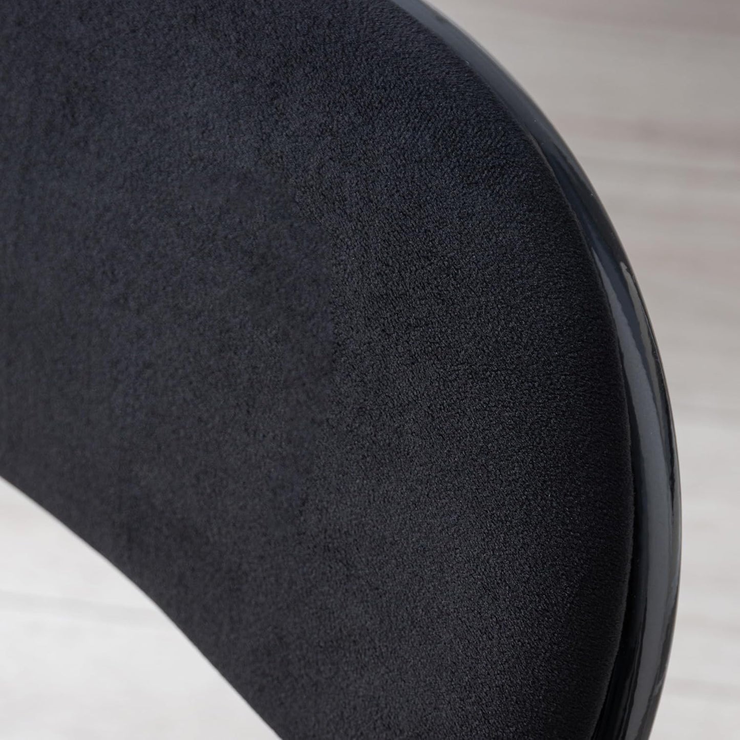 Metal Frame Foldable Chair Velvet Padded Chair for Kitchen Garden Office - Black