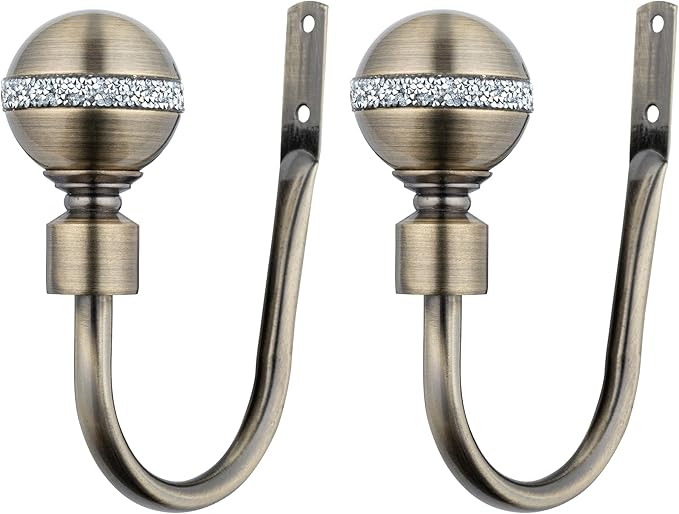 Diamante Ball Metal Extendable Curtain Pole with Rings and Fittings (25/28mm)