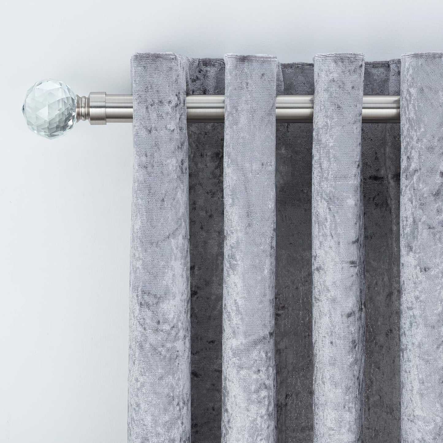Gem Crystal Ball Metal Extendable Curtain Pole with Rings and Fittings (25/28mm)