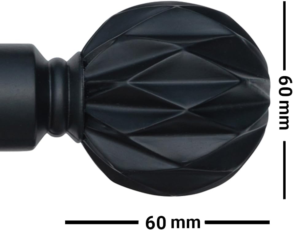Geo Ball Metal Extendable Curtain Pole With Rings and Fittings (25/28mm)