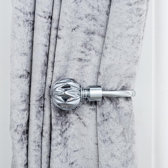 Geo Ball Metal Extendable Curtain Pole With Rings and Fittings (25/28mm)