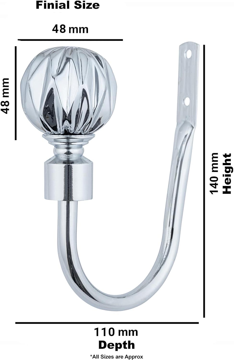 Geo Ball Metal Extendable Curtain Pole With Rings and Fittings (25/28mm)