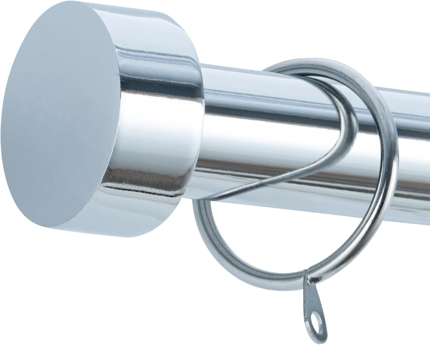 Stud End Metal Extendable Curtain Pole With Rings and Fittings (25/28mm)