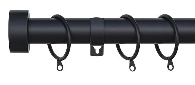 Stud End Metal Extendable Curtain Pole With Rings and Fittings (25/28mm)