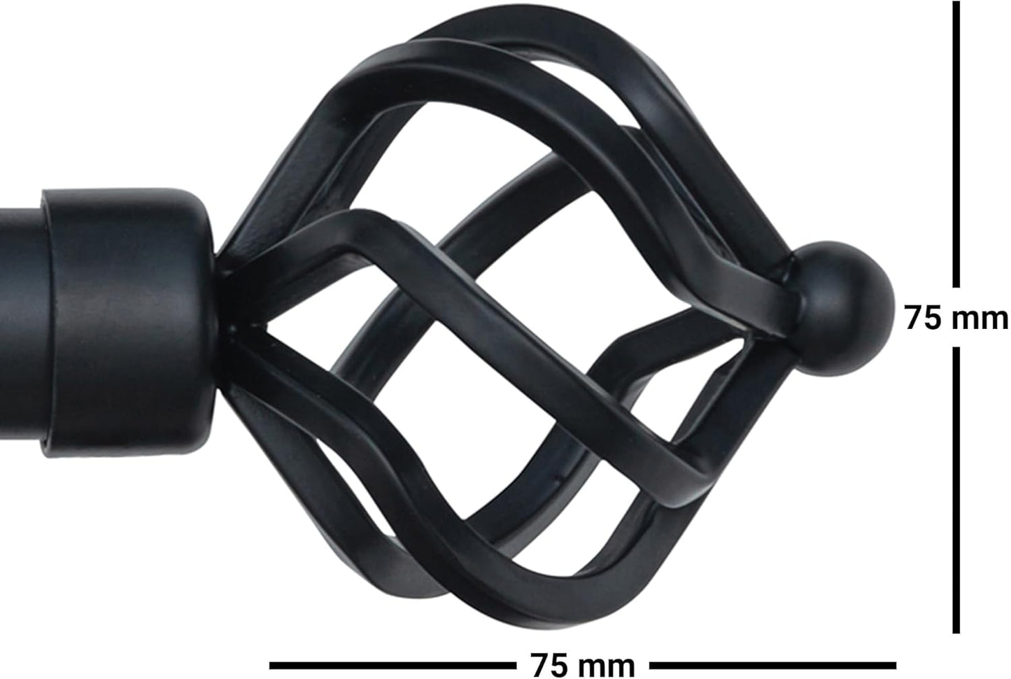 Twisted Metal Extendable Curtain Pole with Rings and Fittings (25/28mm)