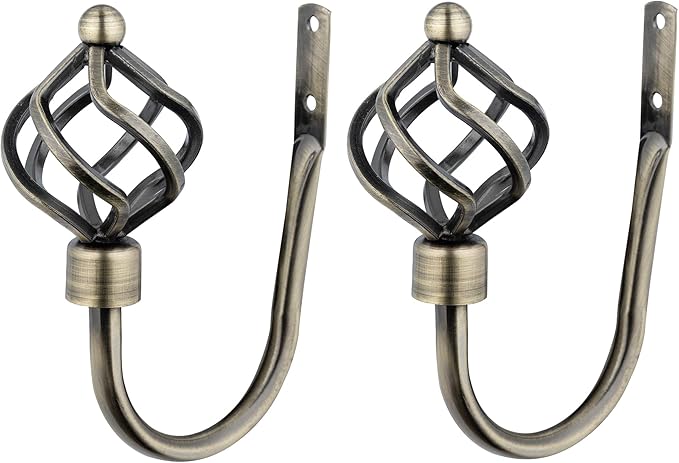 Twisted Metal Extendable Curtain Pole with Rings and Fittings (25/28mm)