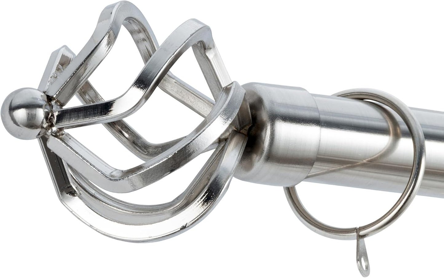 Twisted Metal Extendable Curtain Pole with Rings and Fittings (25/28mm)
