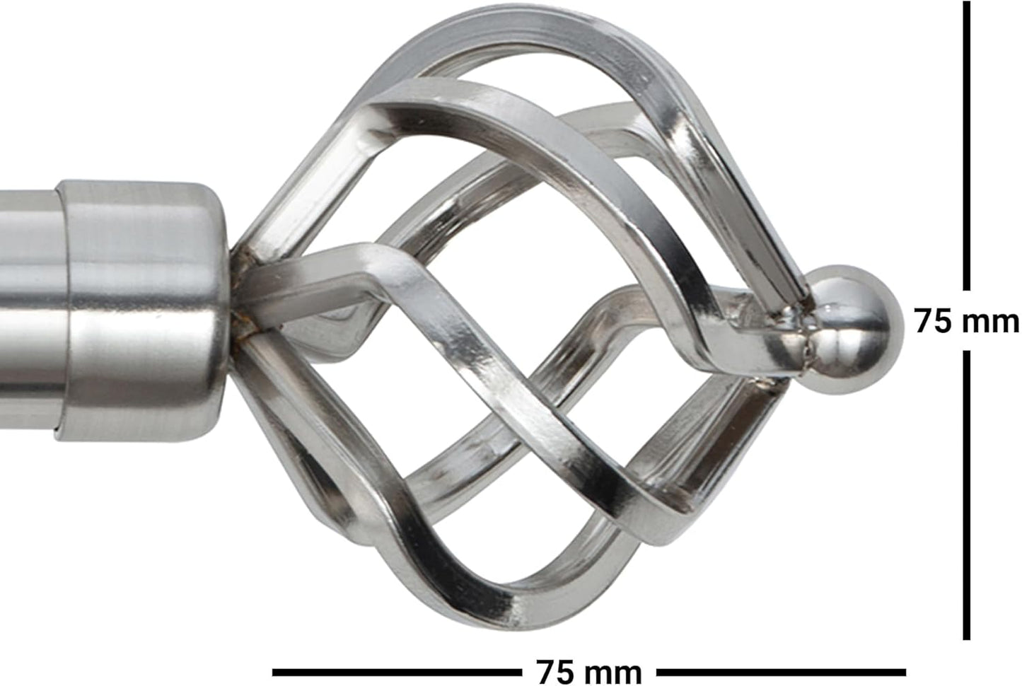 Twisted Metal Extendable Curtain Pole with Rings and Fittings (25/28mm)