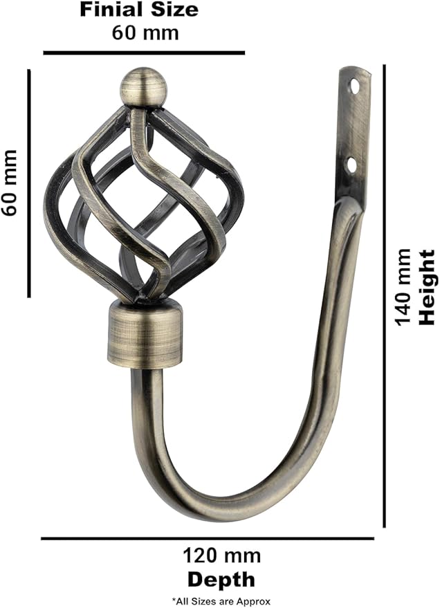 Twisted Metal Extendable Curtain Pole with Rings and Fittings (25/28mm)