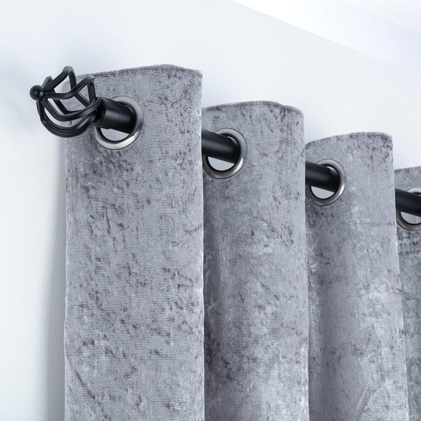 Twisted Metal Extendable Curtain Pole with Rings and Fittings (25/28mm)