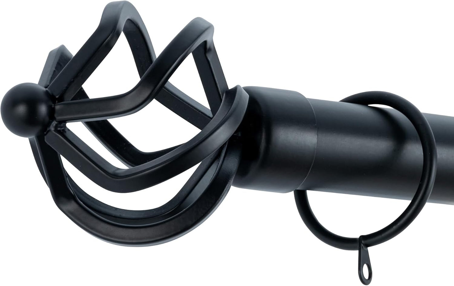 Twisted Metal Extendable Curtain Pole with Rings and Fittings (25/28mm)