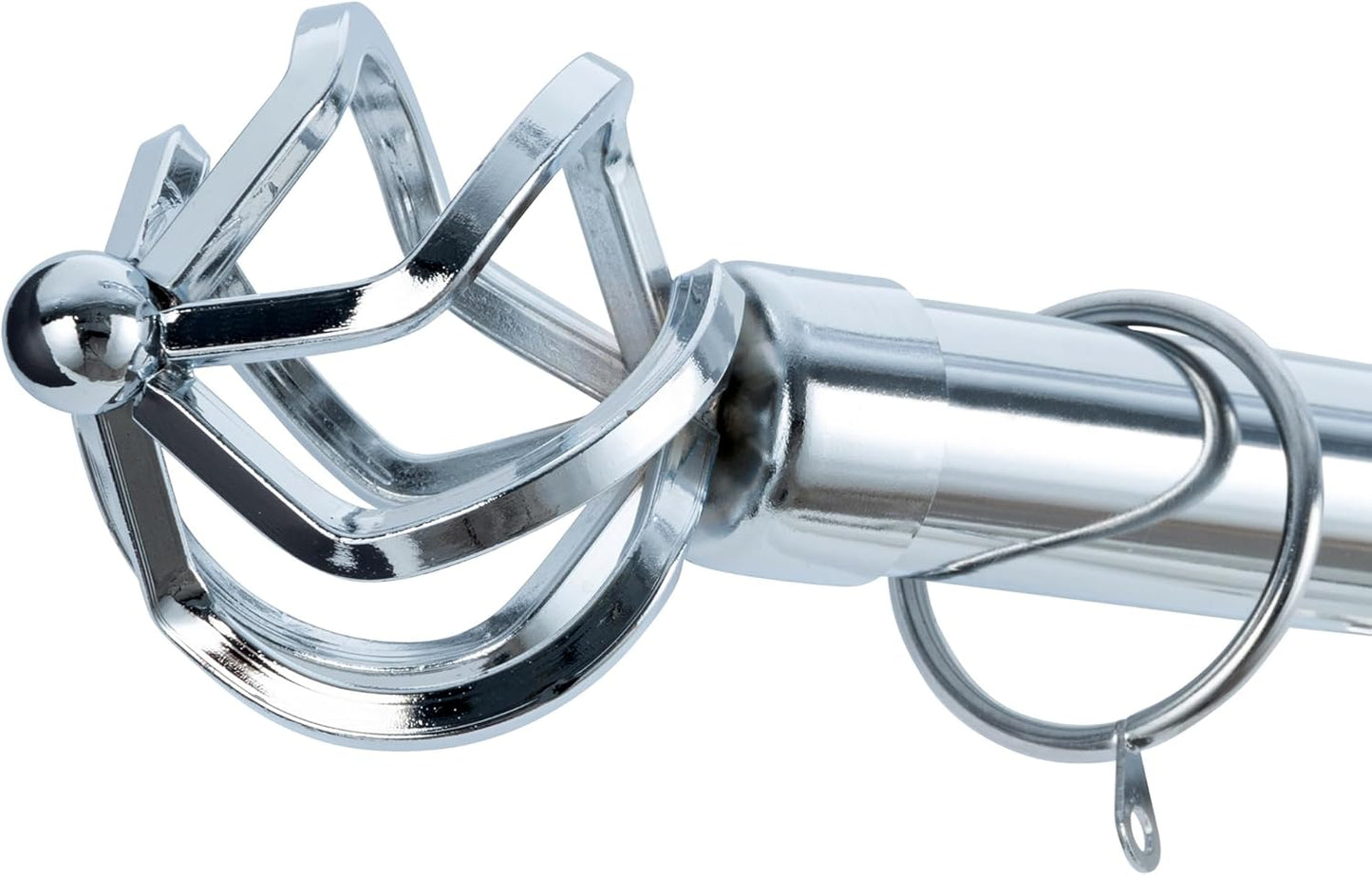 Twisted Metal Extendable Curtain Pole with Rings and Fittings (25/28mm)