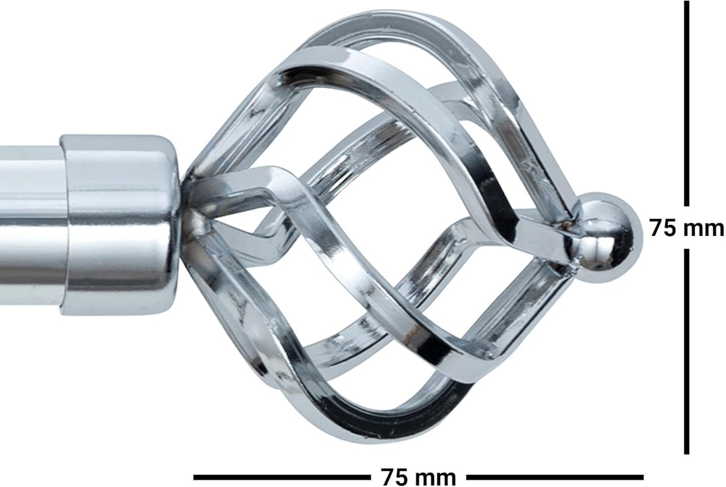 Twisted Metal Extendable Curtain Pole with Rings and Fittings (25/28mm)