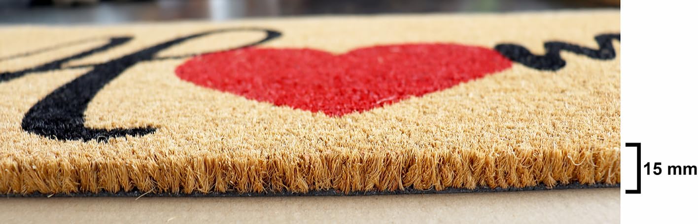 PVC Printed Home with Heart Coir Door Mat 40cmx80cm