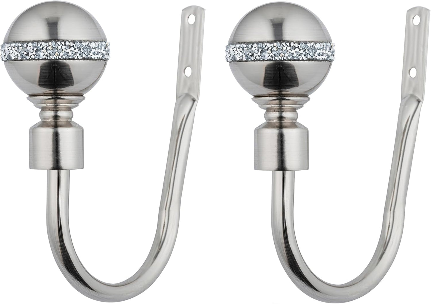Diamante Ball Metal Extendable Curtain Pole with Rings and Fittings (25/28mm)