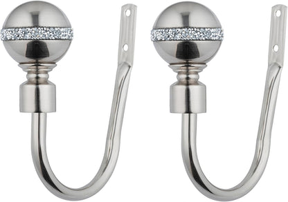 Diamante Ball Metal Extendable Curtain Pole with Rings and Fittings (25/28mm)
