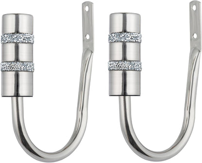 Diamante Barrel Metal Extendable Curtain Pole With Rings and Fittings, In a Variety of Colours and Sizes (25/28mm)