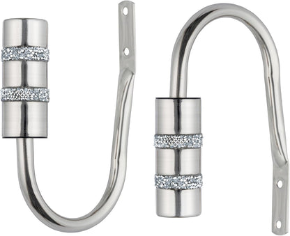 Diamante Barrel Metal Extendable Curtain Pole With Rings and Fittings, In a Variety of Colours and Sizes (25/28mm)