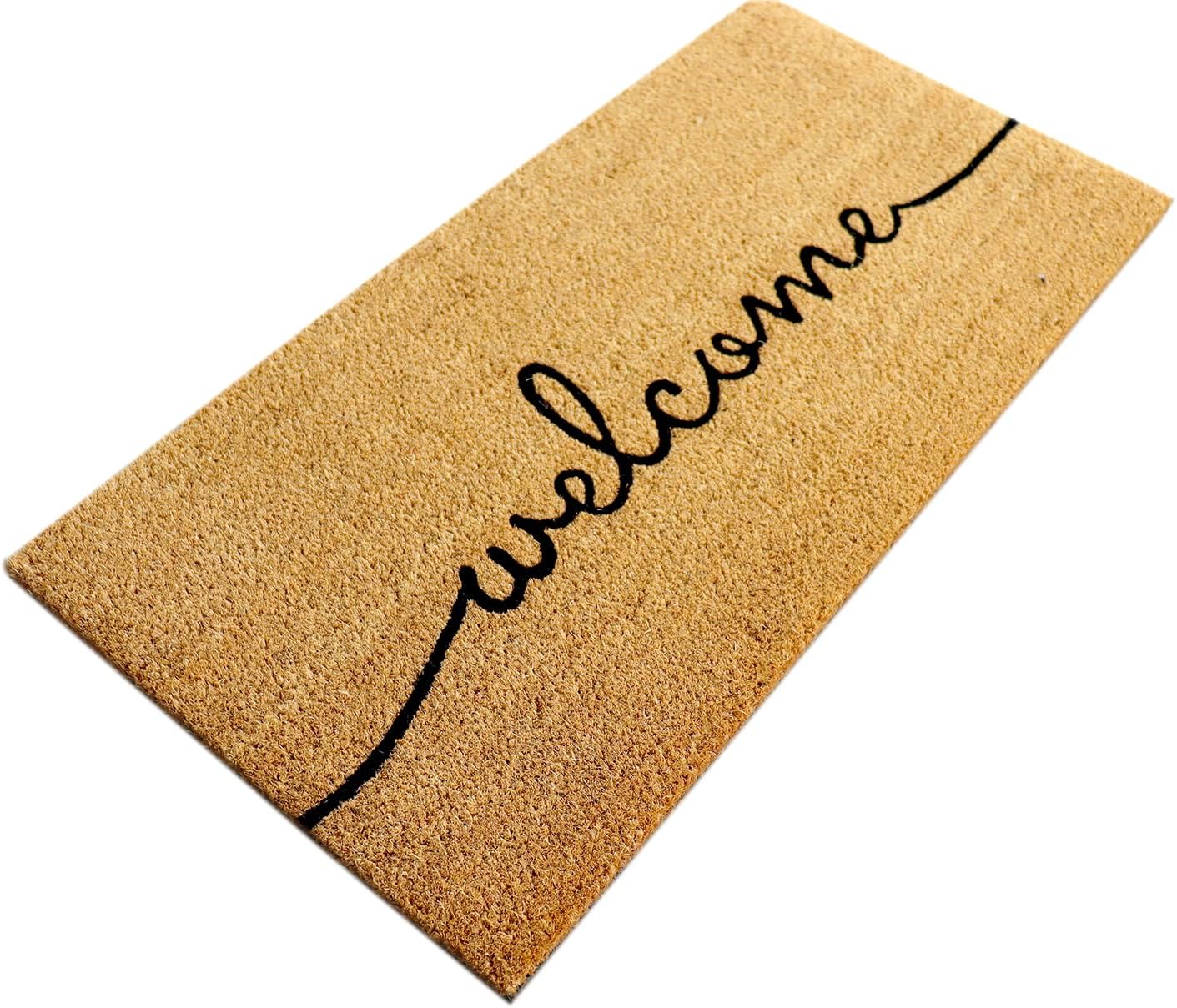 PVC Printed Welcome Coir Door Mat 40cmx80cm