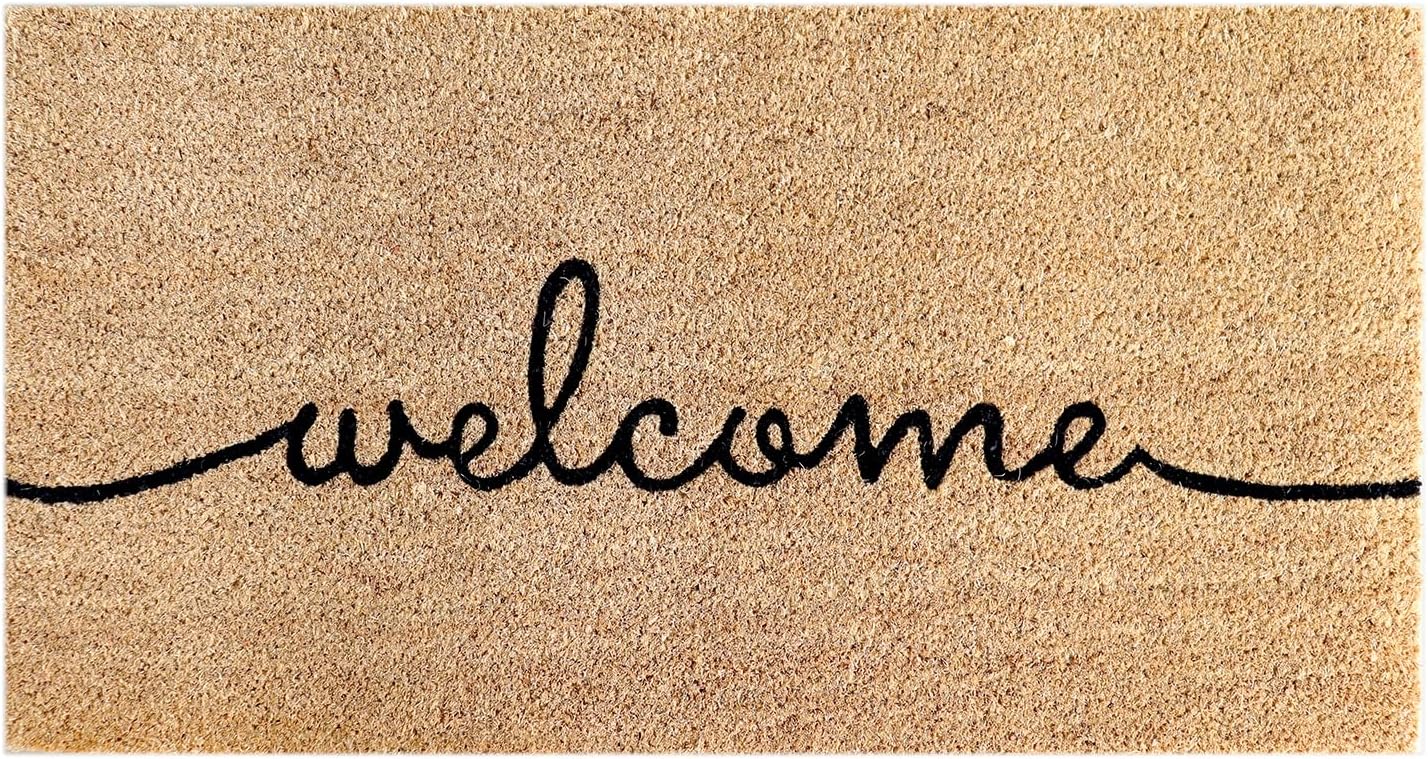 PVC Printed Welcome Coir Door Mat 40cmx80cm