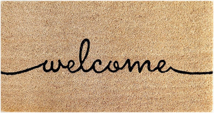 PVC Printed Welcome Coir Door Mat 40cmx80cm