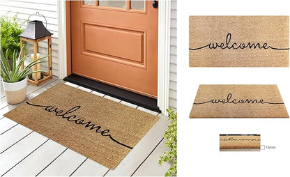PVC Printed Welcome Coir Door Mat 40cmx80cm