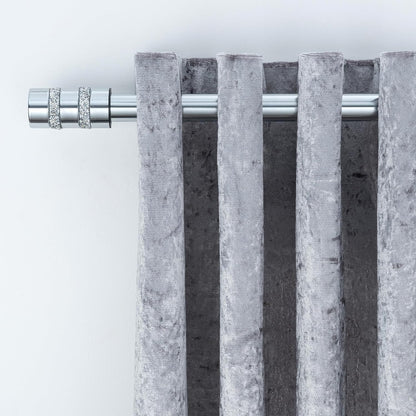 Diamante Barrel Metal Extendable Curtain Pole With Rings and Fittings, In a Variety of Colours and Sizes (25/28mm)
