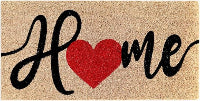 PVC Printed Home with Heart Coir Door Mat 40cmx80cm