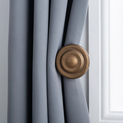 Ribbed Wooden Curtain Pole with Rings and Fittings 35mm - Antique Gold