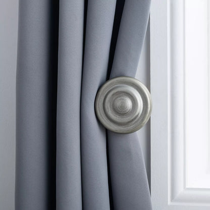 Ribbed Wooden Curtain Pole with Rings and Fittings 35mm - Antique Silver
