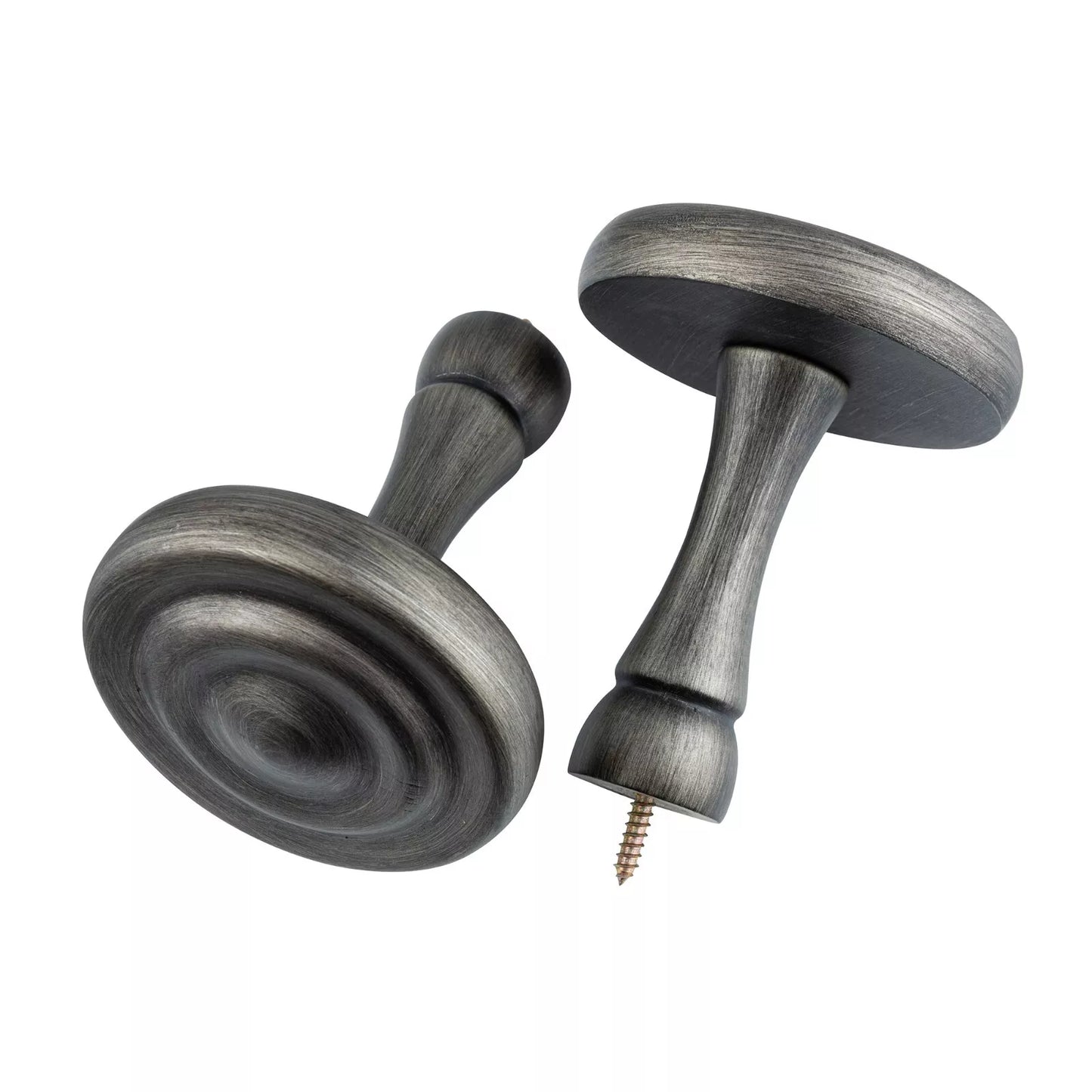 Ribbed Wooden Curtain Pole with Rings and Fittings 35mm - Brushed Olive