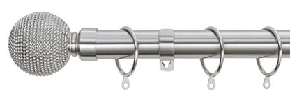 Beaded Ball Metal extendable Curtain Pole With Rings and Fittings (25/28mm)