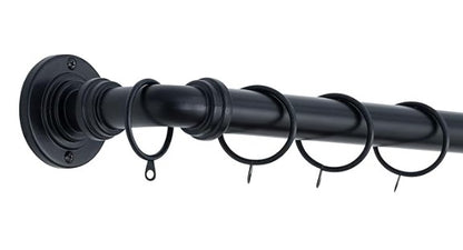 Room Darkening Metal Extendable Curtain Pole With Rings and Fittings (25/28mm)