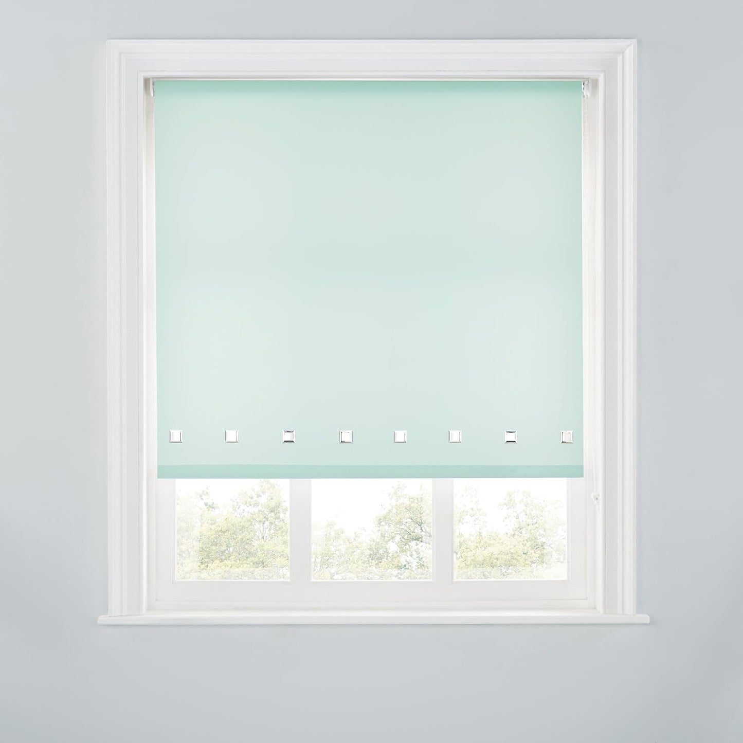 Premium Trimmable Square Eyelet Roller Window Blind – Light Filtering Fabric, Child Safe Chain for Bedroom, Kitchen, Living Room