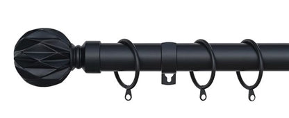 Geo Ball Metal Extendable Curtain Pole With Rings and Fittings (25/28mm)