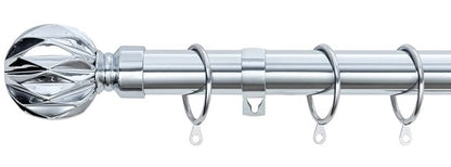 Geo Ball Metal Extendable Curtain Pole With Rings and Fittings (25/28mm)