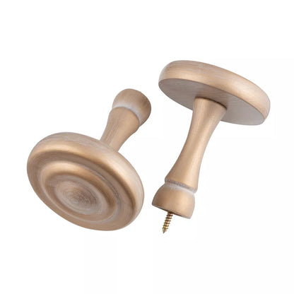 Ribbed Wooden Curtain Pole with Rings and Fittings 35mm - Light Bronze