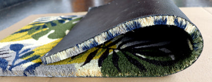 PVC Printed Leaf Coir Door Mat 40cmx80cm